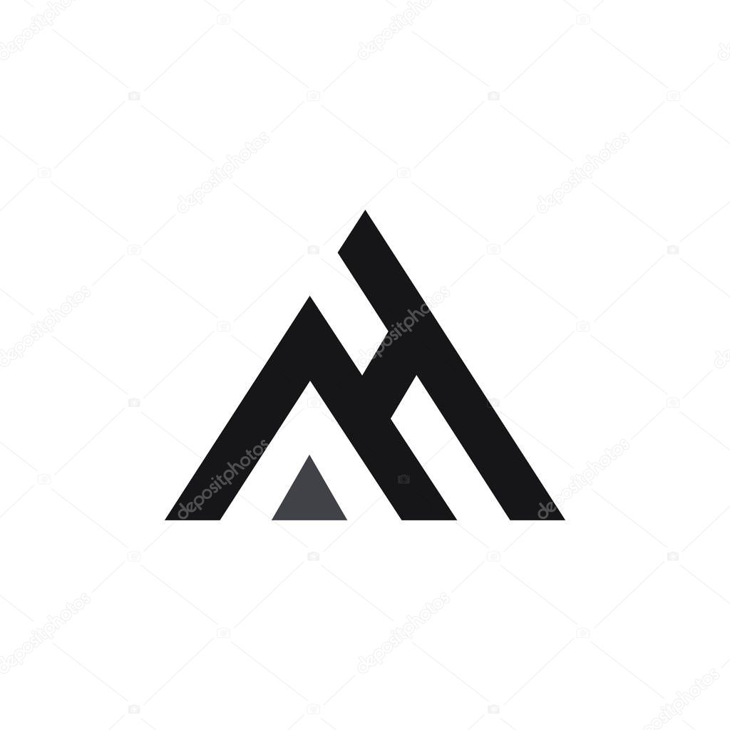 Initial letter ah or ha logo design template