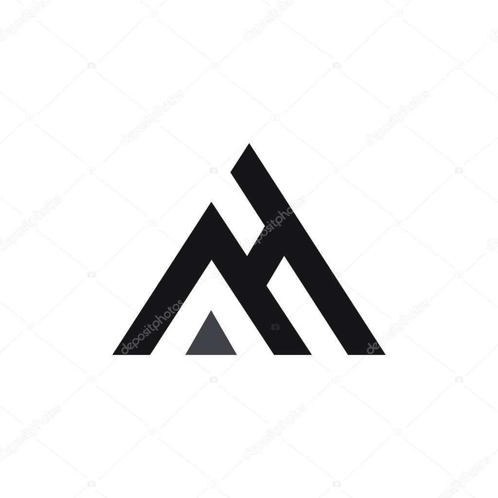 Ah and ha letter logo design.ah,ha initial based alphabet icon logo design