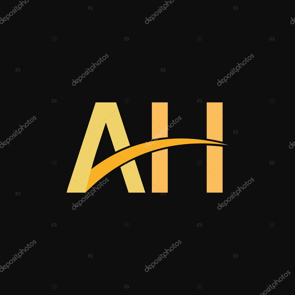 Ah and ha letter logo design.ah,ha initial based alphabet icon logo design