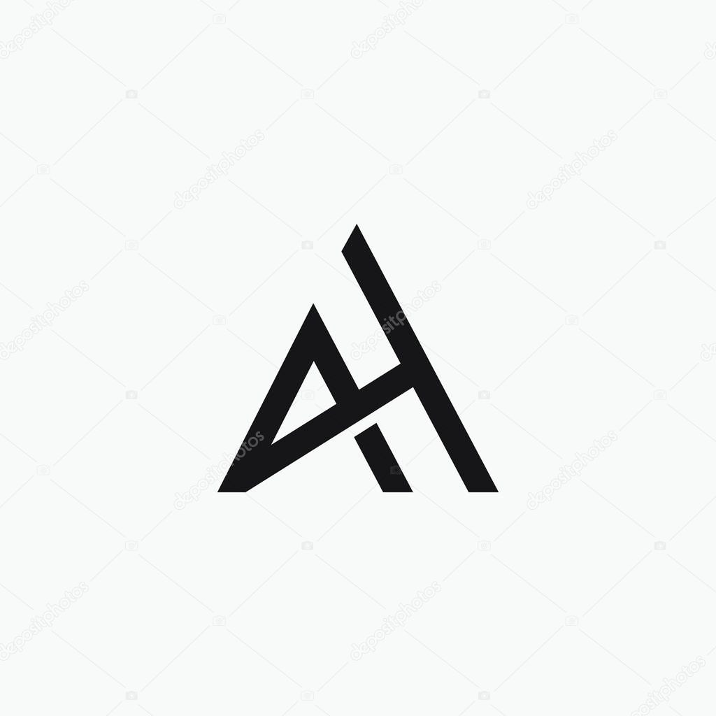 Ah and ha letter logo design.ah,ha initial based alphabet icon logo design
