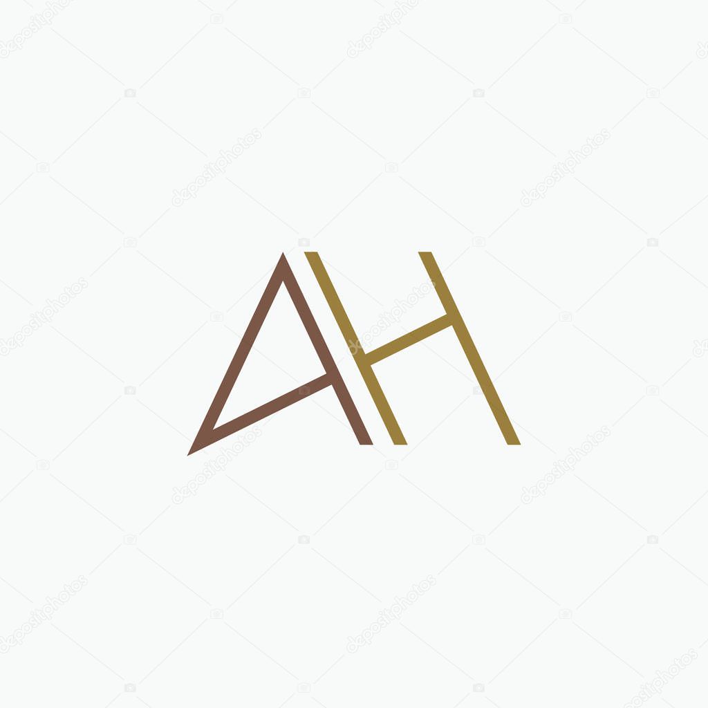 Ah and ha letter logo design.ah,ha initial based alphabet icon logo design