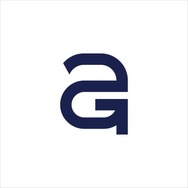 Initial letter ag or ga logo vector design template