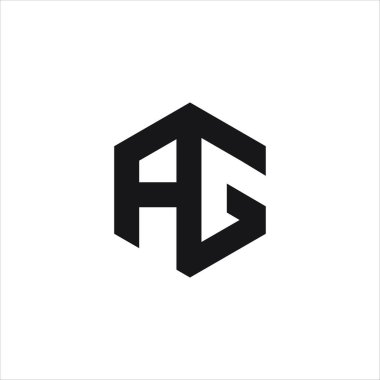 Initial letter ag or ga logo vector design template
