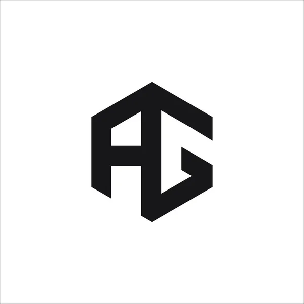 Initiële letter ag of ga logo vector ontwerp template — Stockvector