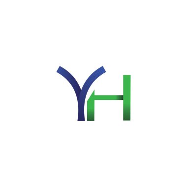 Initial letter yh or hy logo vector design template