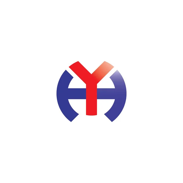 Modello iniziale di disegno vettoriale lettera yh o hy logo — Vettoriale Stock
