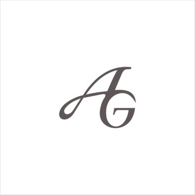 Initial letter ag or ga logo design template clipart