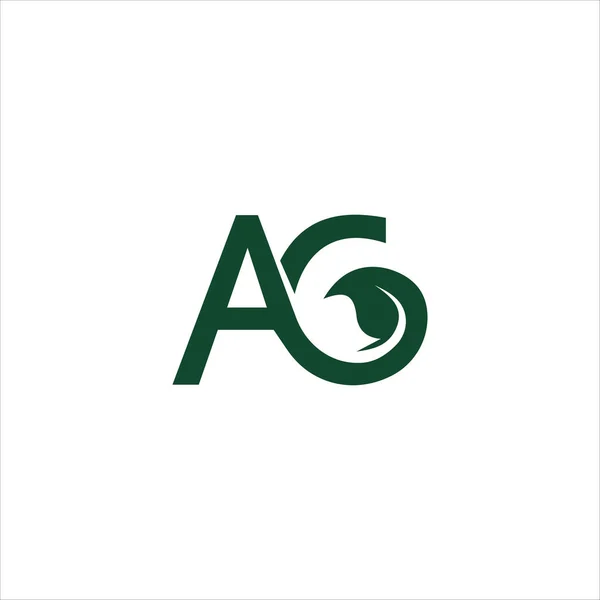 Plantilla inicial de diseño del logotipo de ag o ga — Archivo Imágenes Vectoriales