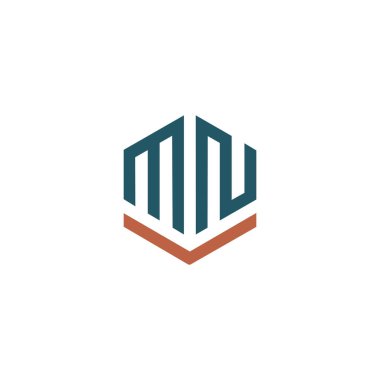 İlk harf mn veya nm logo vektör tasarım şablonu