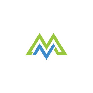 İlk harf mn veya nm logo vektör tasarım şablonu
