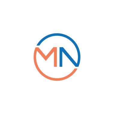 İlk harf mn veya nm logo vektör tasarım şablonu