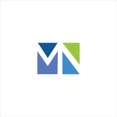 İlk harf mn veya nm logo vektör tasarım şablonu