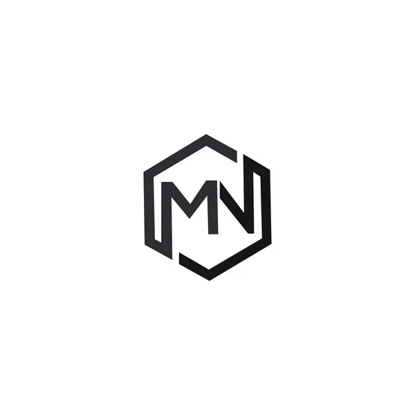 初始字母Mn或Nm标志向量设计模板 — 图库矢量图片