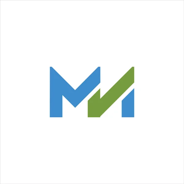 初期の文字MnまたはNmのロゴベクトルデザインテンプレート — ストックベクタ