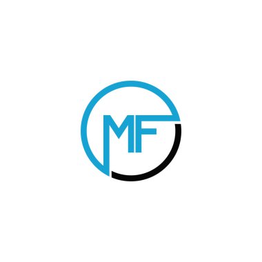 İlk harf mf veya fm logo vektör tasarım şablonu