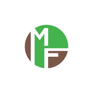 İlk harf mf veya fm logo vektör tasarım şablonu