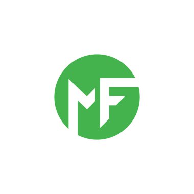 İlk harf mf veya fm logo vektör tasarım şablonu