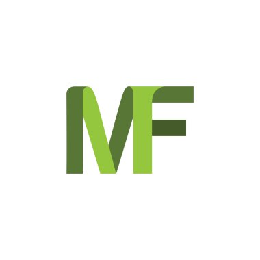 İlk harf mf veya fm logo vektör tasarım şablonu