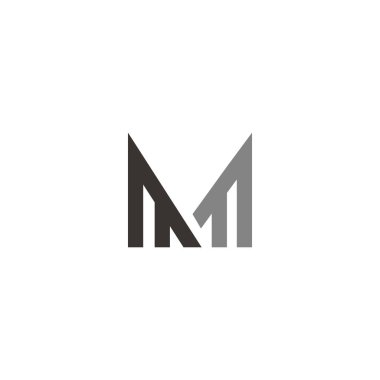 İlk harf mf veya fm logo vektör tasarım şablonu