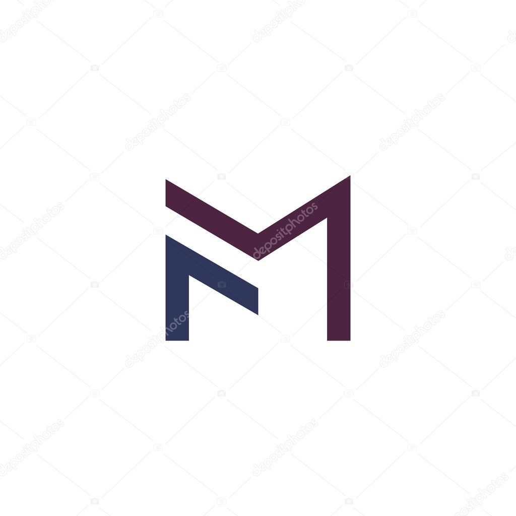Initial letter mf or fm logo vector design template