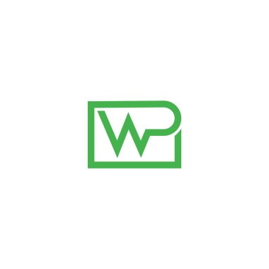 ilk harf wp veya pw logo vektör tasarımı