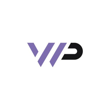 ilk harf wp veya pw logo vektör tasarımı