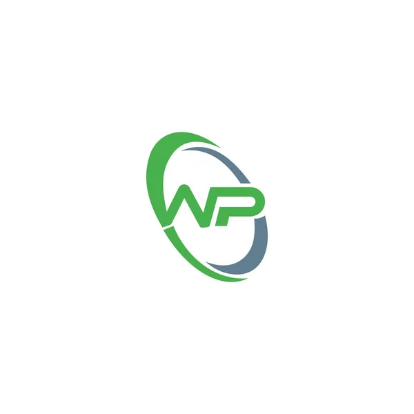 初期文字WpまたはPwロゴベクトルデザインテンプレート — ストックベクタ