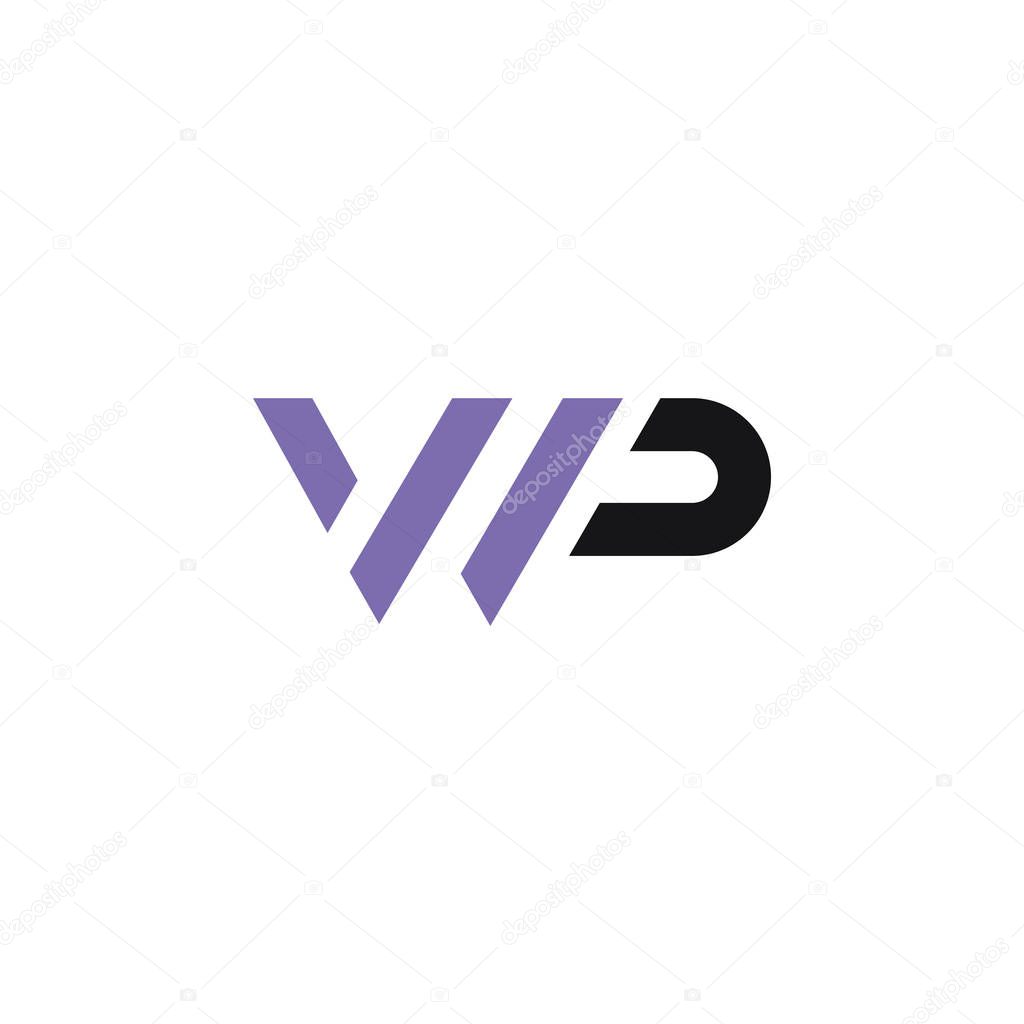 Initial letter wp or pw logo vector design