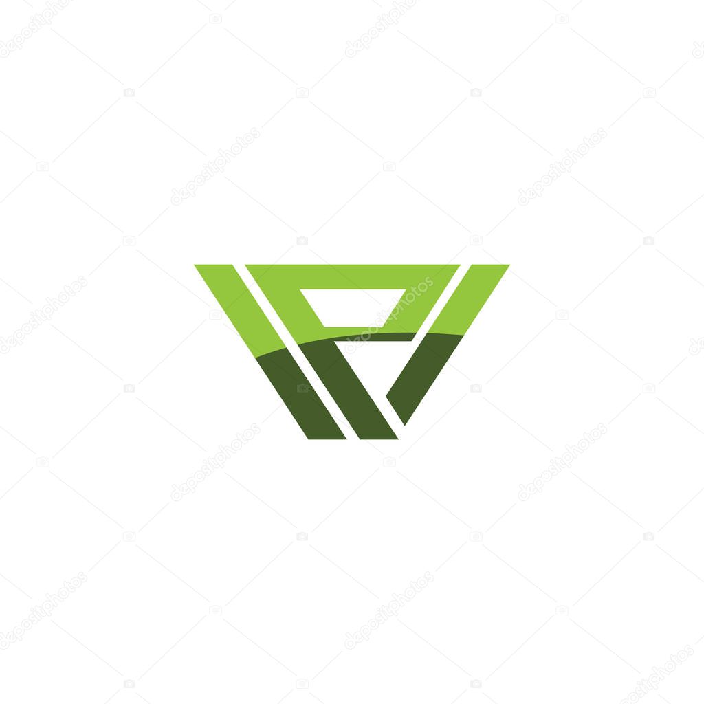 Initial letter wp or pw logo vector design