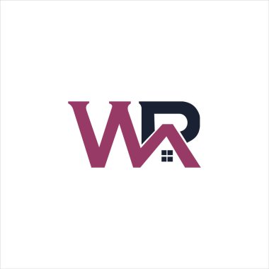İlk harf wr veya rw logo vektör tasarım şablonu