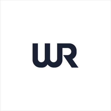 İlk harf wr veya rw logo vektör tasarım şablonu