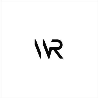 İlk harf wr veya rw logo vektör tasarım şablonu