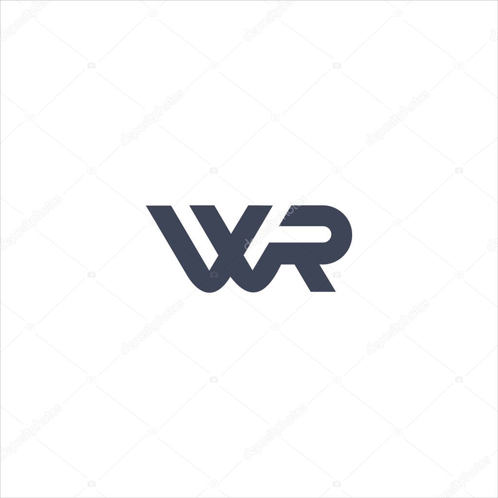 Initial letter wr or rw logo vector design template