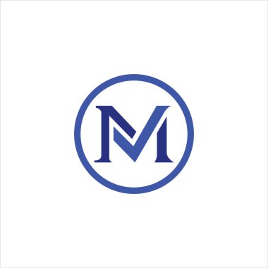 İlk harf mv logosu veya vm logo vektör tasarım şablonu