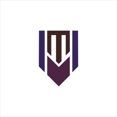 İlk harf mv logosu veya vm logo vektör tasarım şablonu