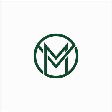İlk harf mv logosu veya vm logo vektör tasarım şablonu