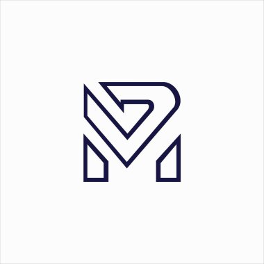 İlk harf mv logosu veya vm logo vektör tasarım şablonu