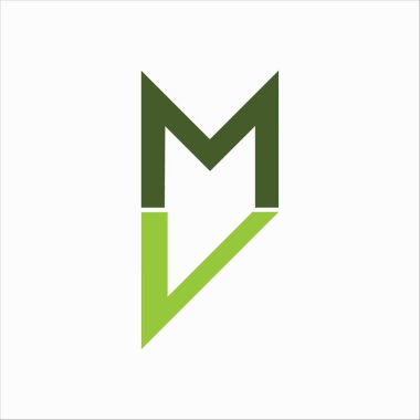 İlk harf mv logosu veya vm logo vektör tasarım şablonu