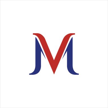 İlk harf mv logosu veya vm logo vektör tasarım şablonu