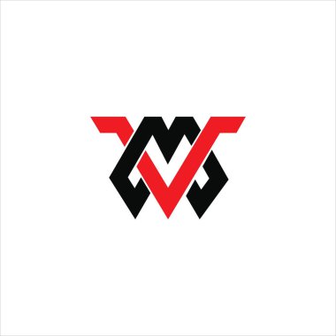 İlk harf mv logosu veya vm logo vektör tasarım şablonu