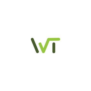 İlk harf wt logo veya tw logo vektör tasarım şablonu