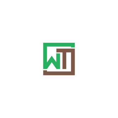İlk harf wt logo veya tw logo vektör tasarım şablonu