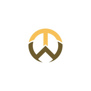 İlk harf wt logo veya tw logo vektör tasarım şablonu