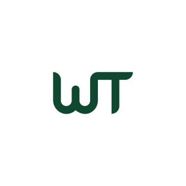 İlk harf wt logo veya tw logo vektör tasarım şablonu