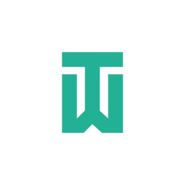 İlk harf wt logo veya tw logo vektör tasarım şablonu