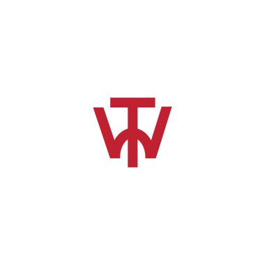 İlk harf wt logo veya tw logo vektör tasarım şablonu