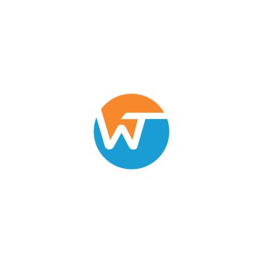 İlk harf wt logo veya tw logo vektör tasarım şablonu