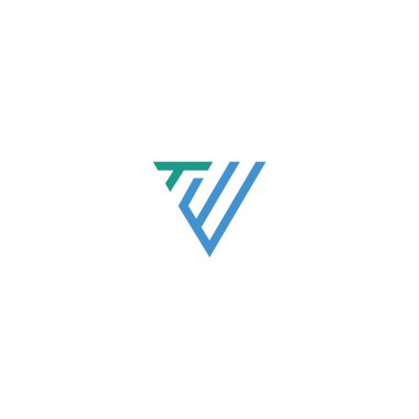 İlk harf wt logo veya tw logo vektör tasarım şablonu