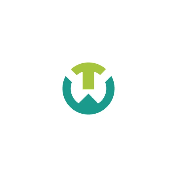 初期文字WtロゴまたはTwロゴベクトルデザインテンプレート — ストックベクタ