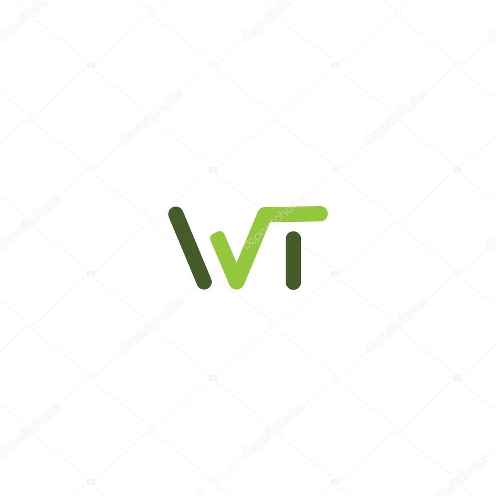 Initial letter wt  logo or tw logo vector design template